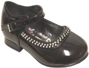 DRESS SHOES W/ DOUBLE LINE RHINSTONE & BELT BUCKLE